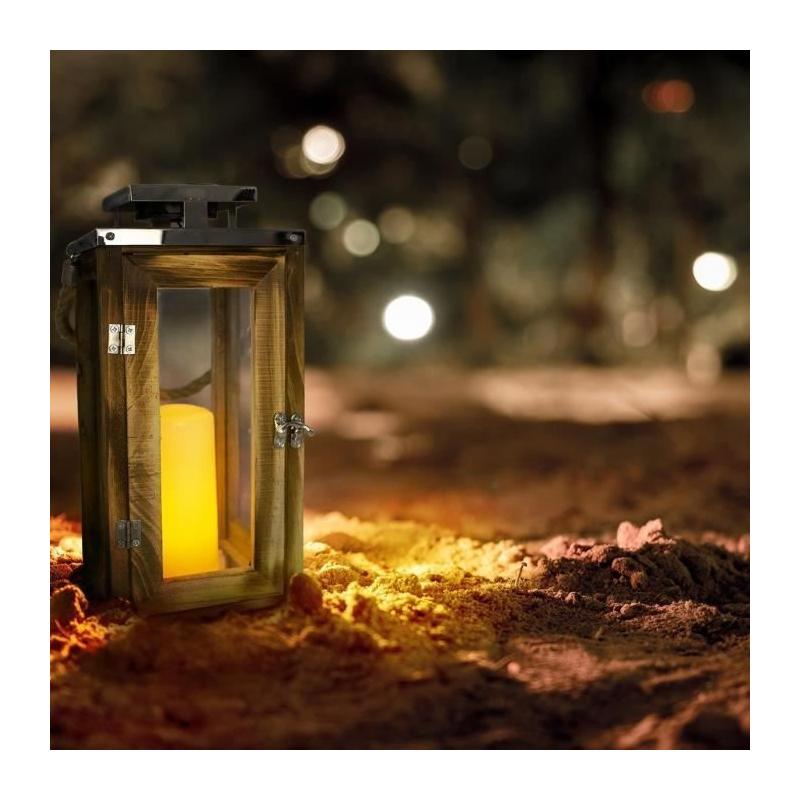 Lanterne solaire LUMISKY OAKY - Effet bougie LED - Catégorie KIOSQUE