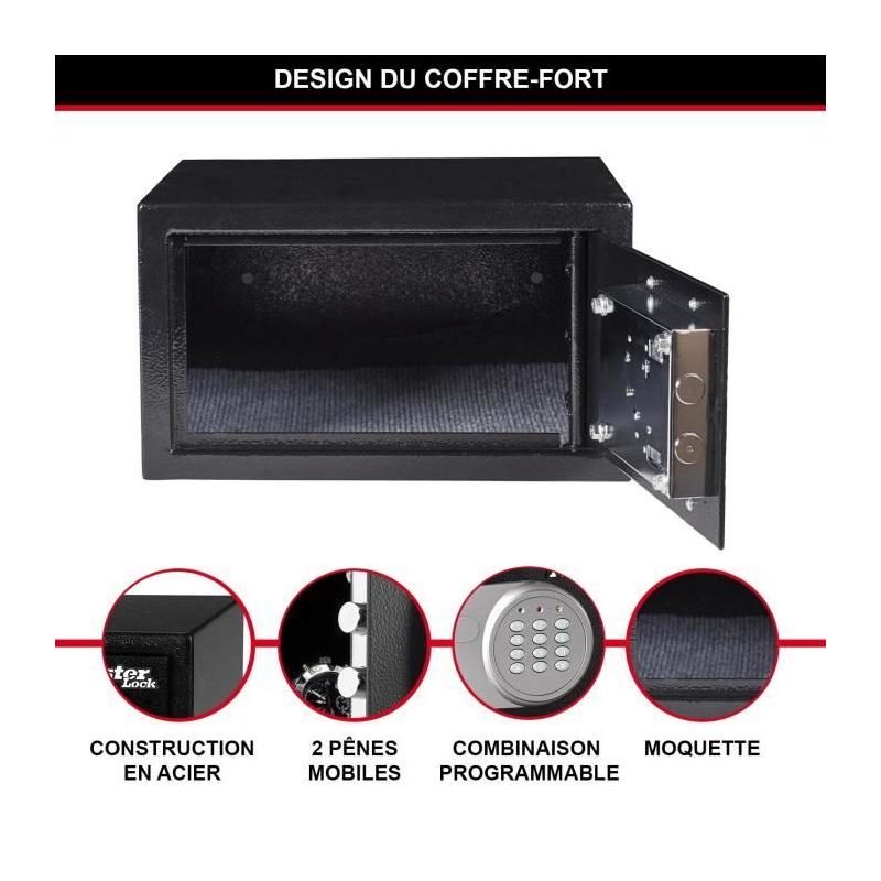 Coffre-fort MASTER LOCK X041ML 11L - Sécurisez vos biens avec style!
