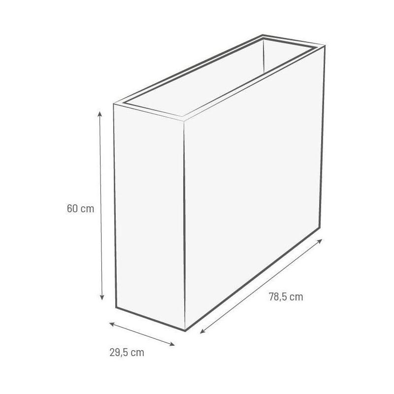 Bac à fleurs Muret Loft Graphit 46L Blanc cérusé - Fabriqué en France