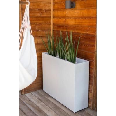 Bac à fleurs Muret Loft Graphit 46L Blanc cérusé - Fabriqué en France