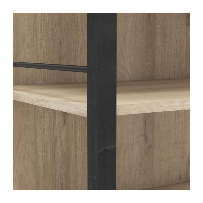 Kit dressing placard extensible RIGA Chene Kronberg / Noir mat - 179 x 47,9 x 207,5 cm