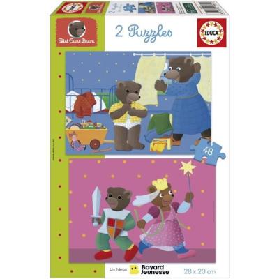 Puzzle EDUCA - Petit Ours Brun : 2 puzzles 48 pièces - 4 ans