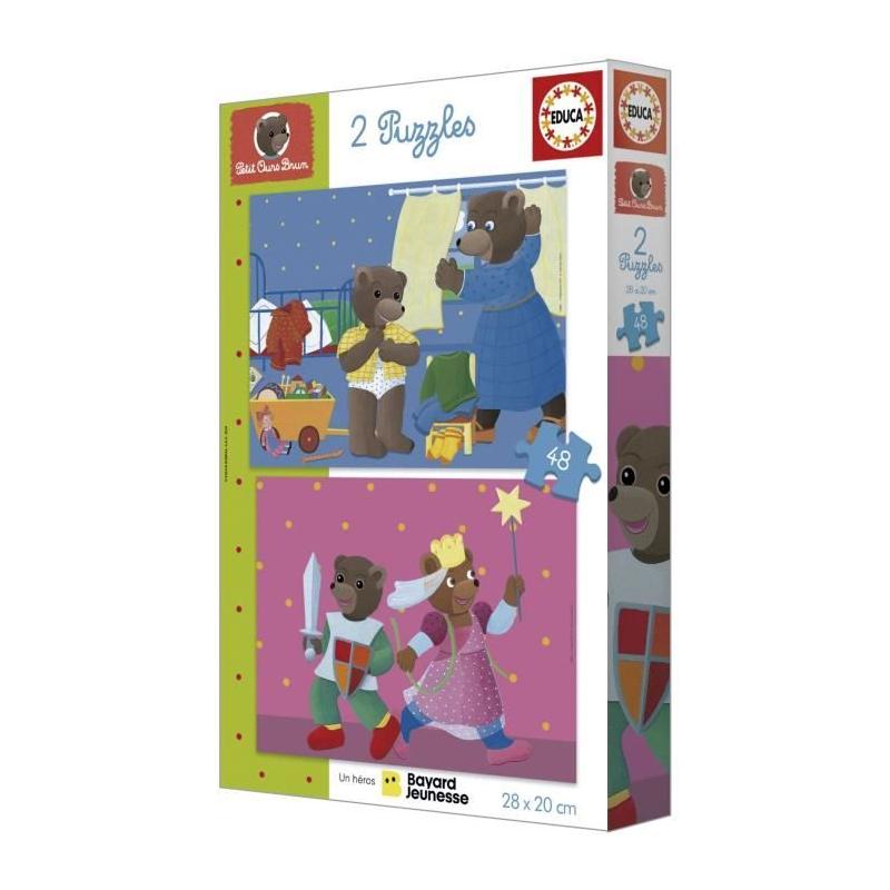 Puzzle EDUCA - Petit Ours Brun : 2 puzzles 48 pièces - 4 ans