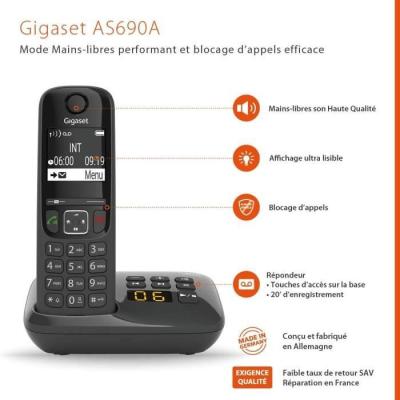 Trio de téléphones fixes Gigaset AS690: compact et performant