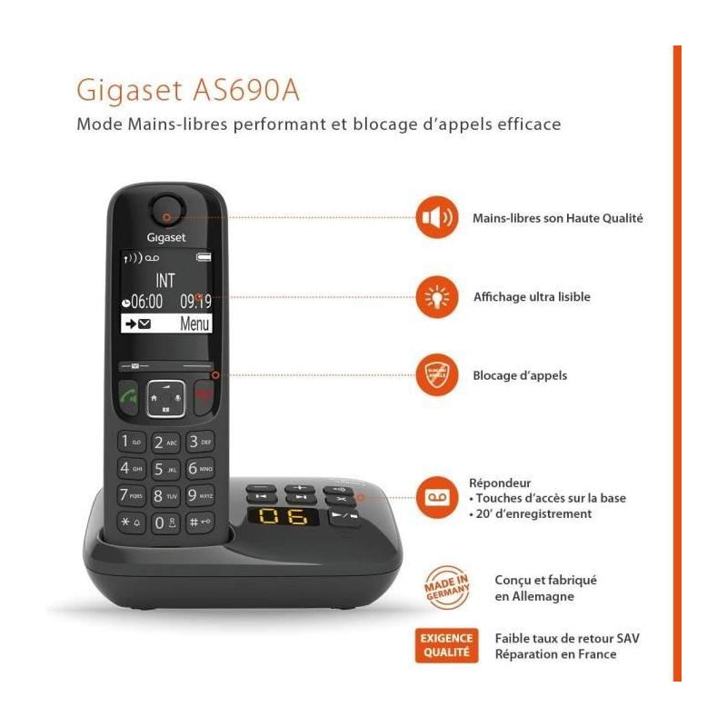 Trio de téléphones fixes Gigaset AS690: compact et performant