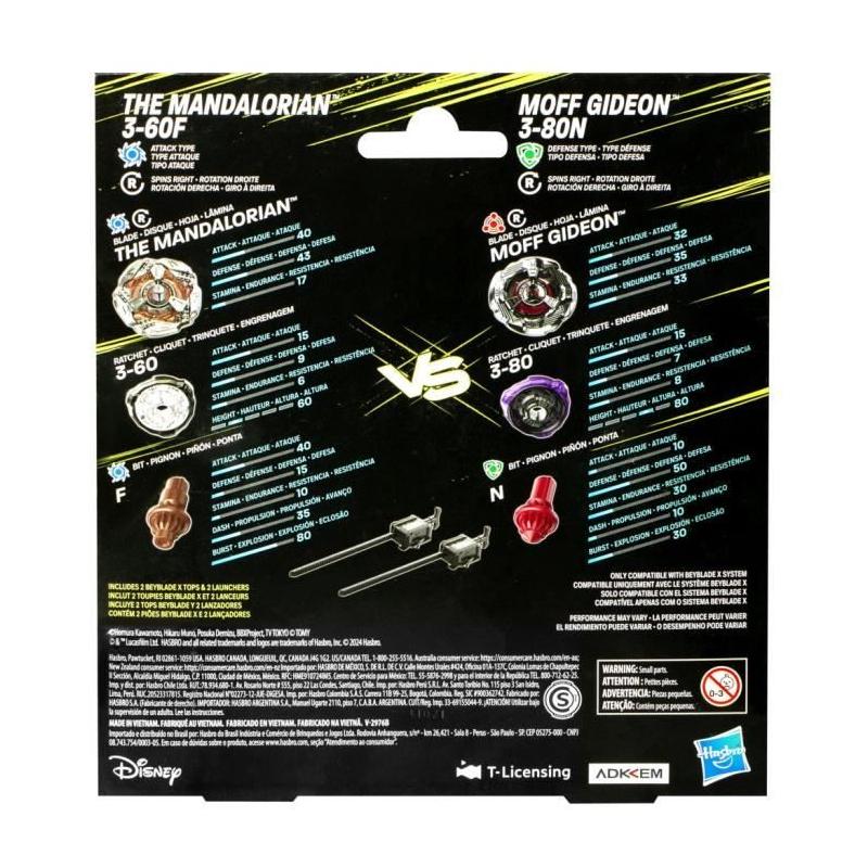 Pack de bataille Beyblade X The Mandalorian vs. Moff Gideon, Star Wars - Pour les fans dès 8 ans