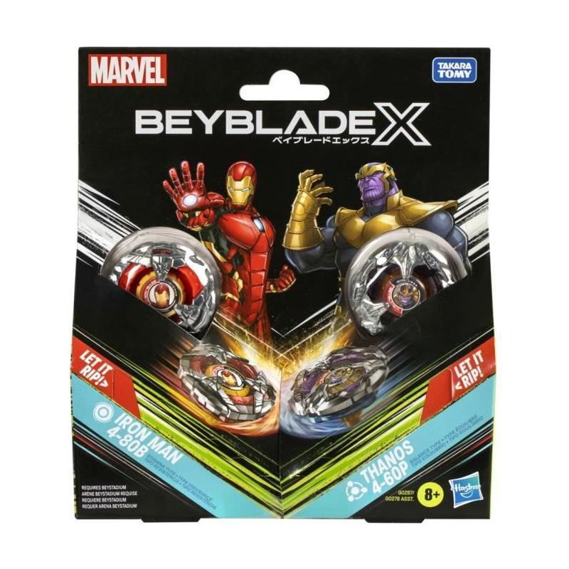 Pack Beyblade X: Iron Man vs. Thanos - Jeu Marvel pour 8 ans