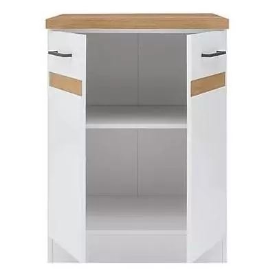 Meuble bas cuisine 60 cm - 2 Portes - Blanc brillant Meuble bas cuisine 60 cm - 2 Portes - Blanc brillant