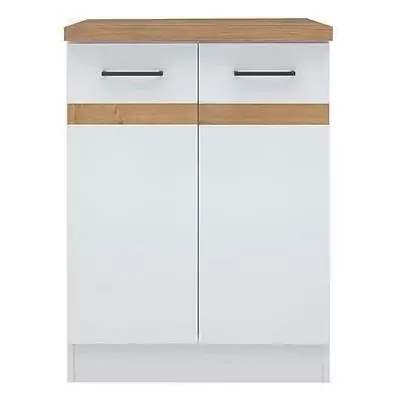 Meuble bas cuisine 60 cm - 2 Portes - Blanc brillant Meuble bas cuisine 60 cm - 2 Portes - Blanc brillant