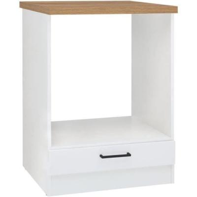 Meuble bas four 60 cm JUNONA - Blanc brillant - Compact et moderne