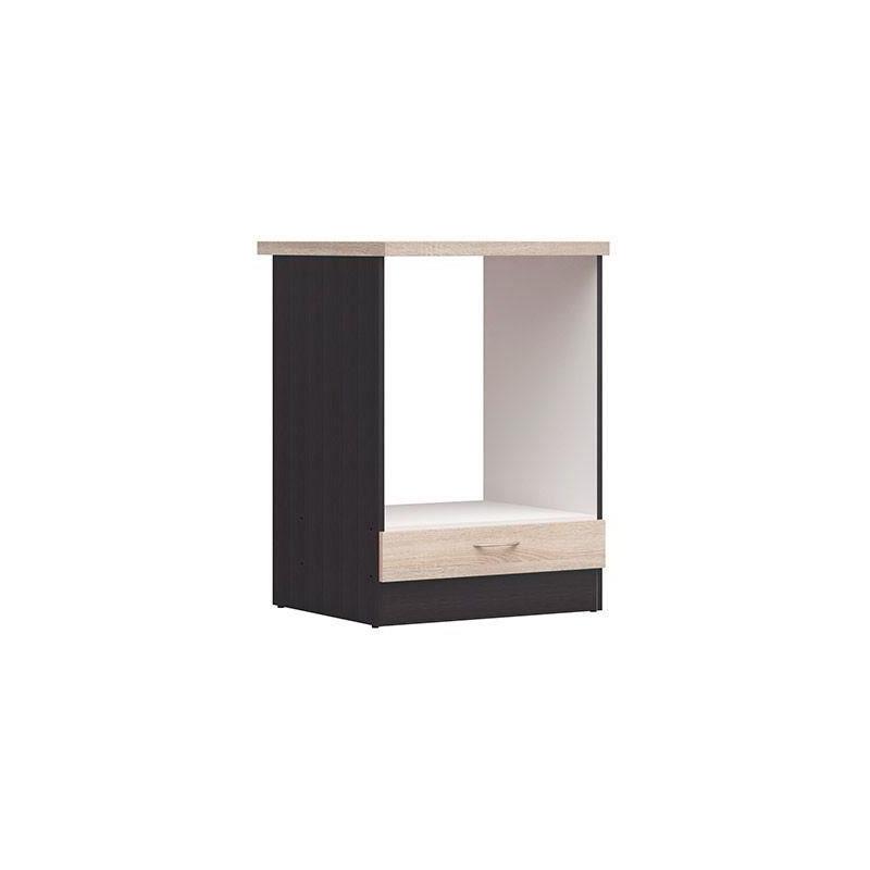 Découvrez le Meuble bas four JUNONA 60 cm avec plan de travail - Chêne Sonoma. Parfait pour votre cuisine, livré dans un colis p