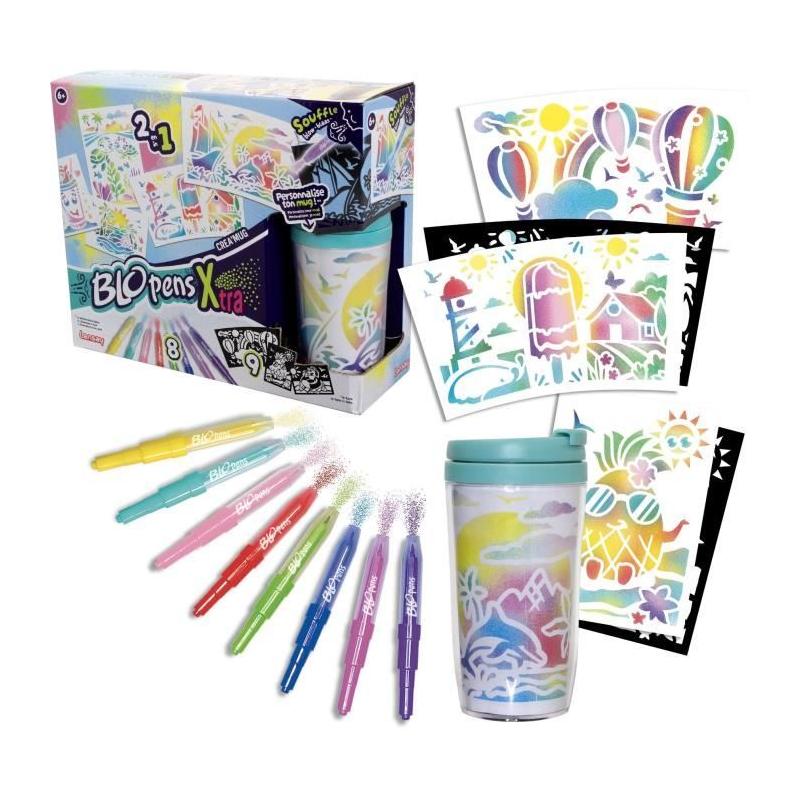 Blopens LANSAY - Créa'mug - Kit Coloriage - 9 pochoirs