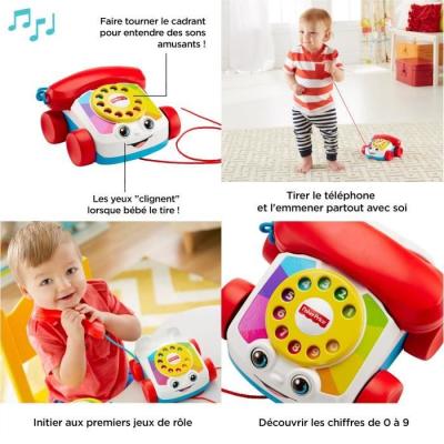 Fisher-Price - Le Téléphone Animé - Jouet d'éveil interactif
