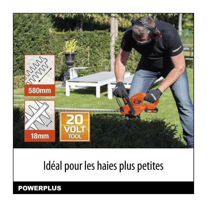 Taille-haie sans fil POWDPG7531 - 20V, lame 580 mm