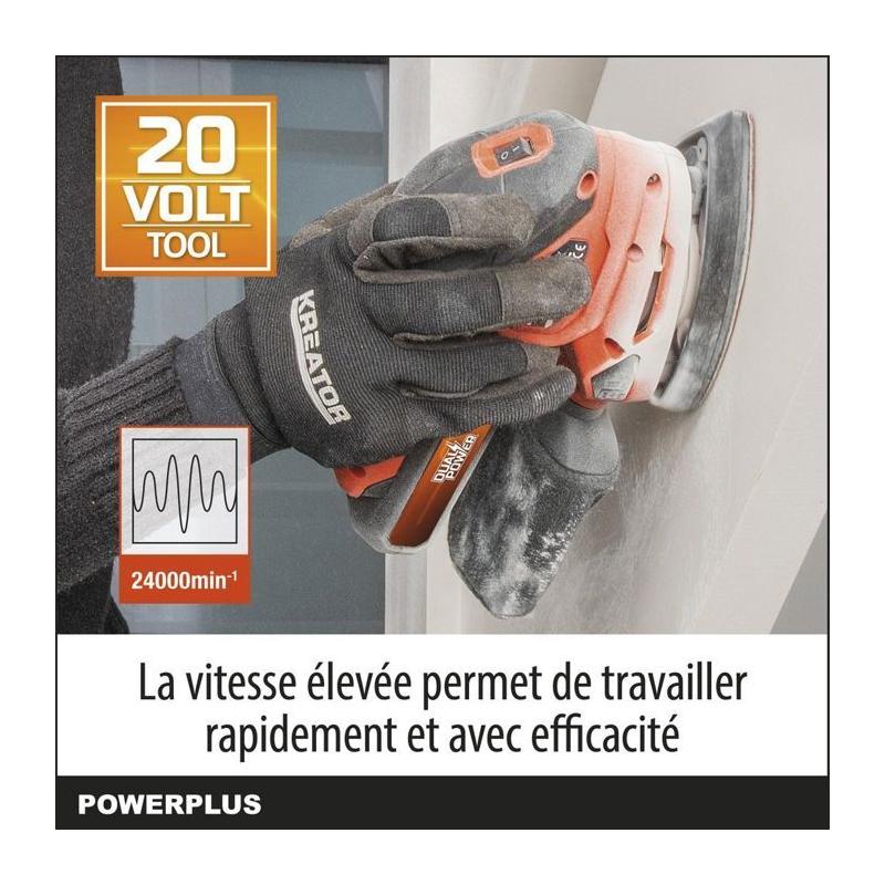Ponceuse multifonctions 20V sans fil - DUAL POWER POWDP50200 - Orange