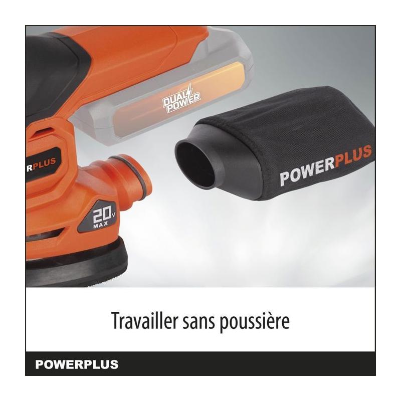 Ponceuse multifonctions 20V sans fil - DUAL POWER POWDP50200 - Orange