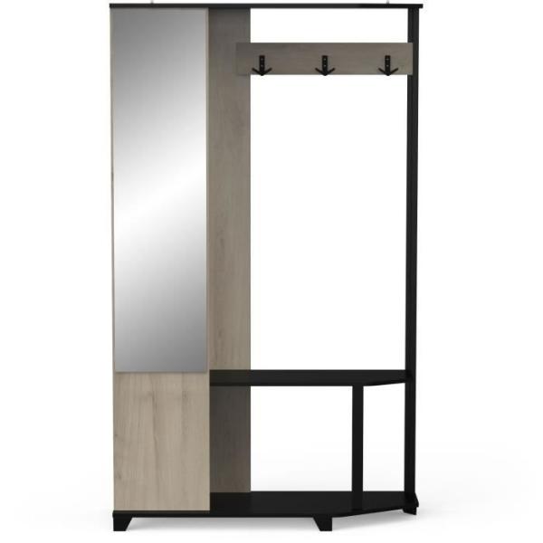 Vestiaire manteaux - SCHUSTER - Chene Kronberg / Noir - 108,4 x 33,9 x 183,8 cm - DEMEYERE