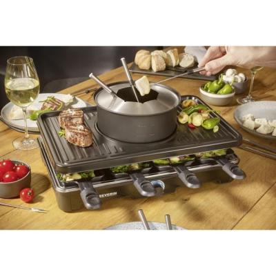 Combiné Raclette-Fondue SEVERIN RG2347 - 8 pers - Noir