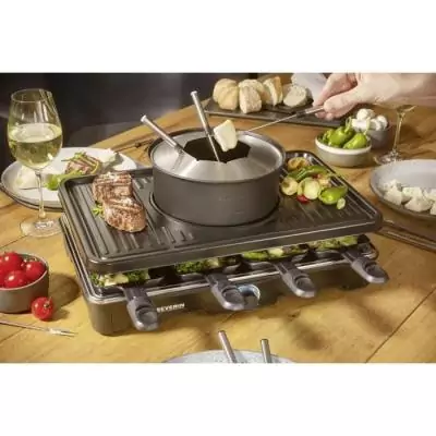 Combiné Raclette-Fondue SEVERIN RG2347 - 8 pers - Noir Combiné Raclette-Fondue SEVERIN RG2347 - 8 pers - Noir