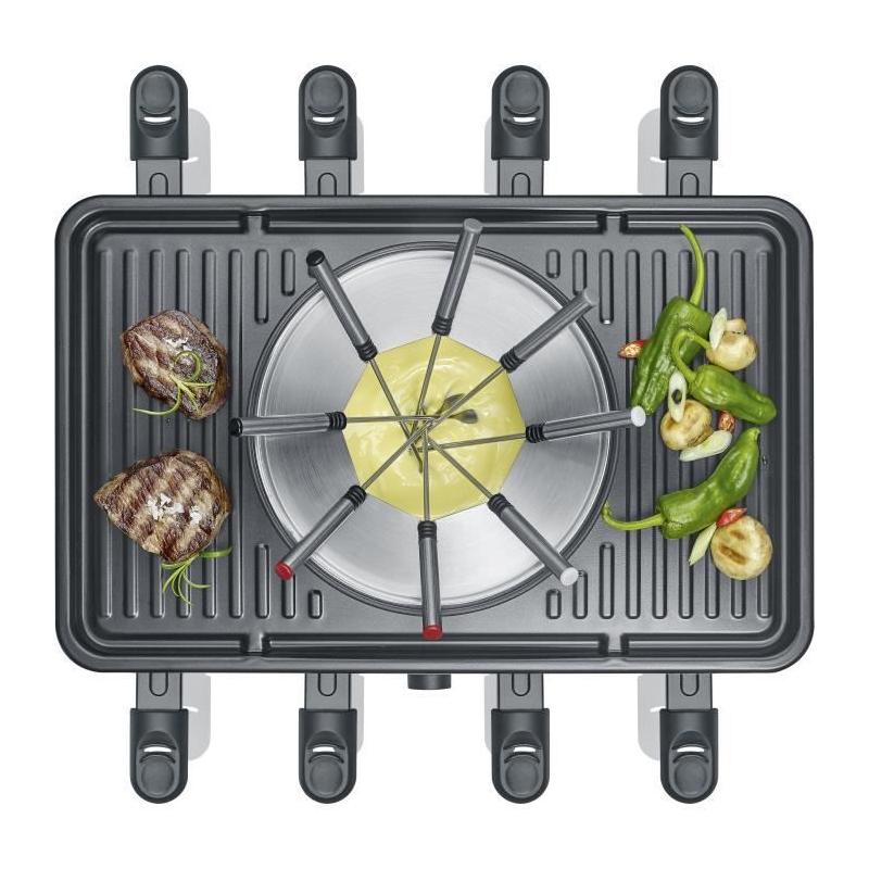 Combiné Raclette-Fondue SEVERIN RG2347 - 8 pers - Noir