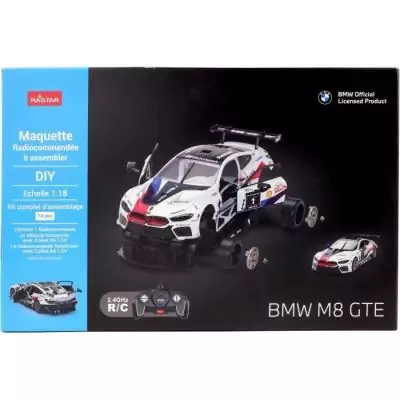 Voiture Télécommandée BMW M8 GTE Blanc - 1/18 - Assemblage Facile