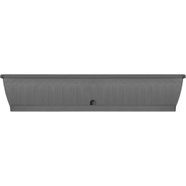 Jardiniere - GARDEN ID Terraflor - Anthracite 100 cm - Solidité - Réserve d'eau - Recyclé & 100% recyclable - Volume pour pla