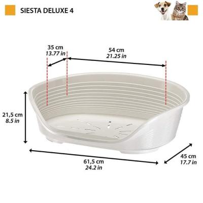 Panier pour chien FERPLAST SIESTA Deluxe Taille 4 - Gris foncé - Confort et style
