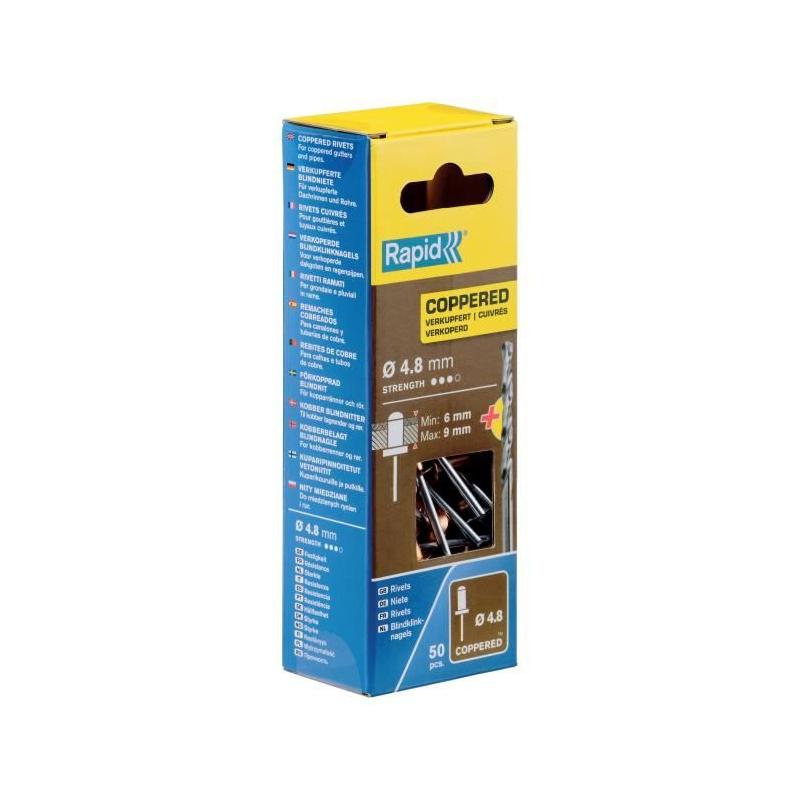 Rivets Rapides en Aluminium Cuivre Ø 4,8x12 mm (50 pcs)