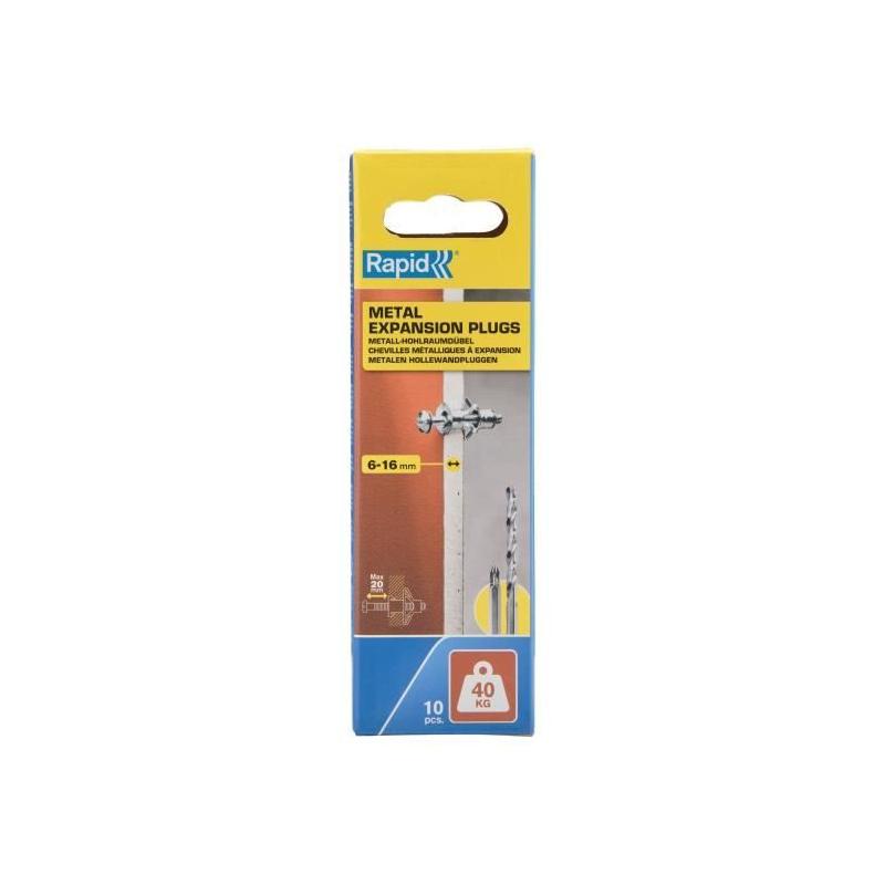 Bouchons d'expansion métalliques Rapid - Lot de 10 pcs Ø11x37