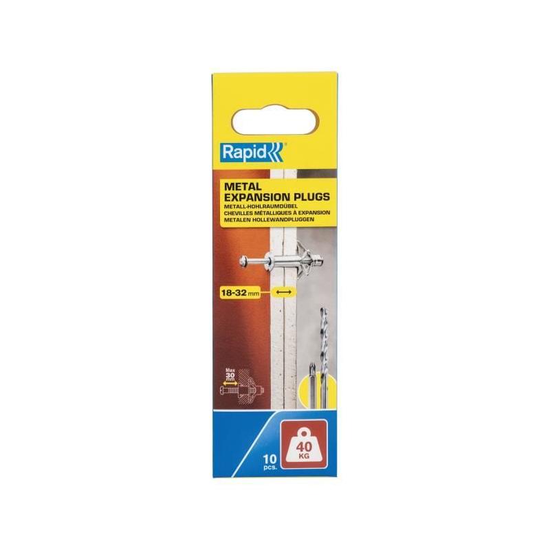 Bouchons d'expansion métalliques ø11x65 vis m5x74 - Blister de 10 pcs