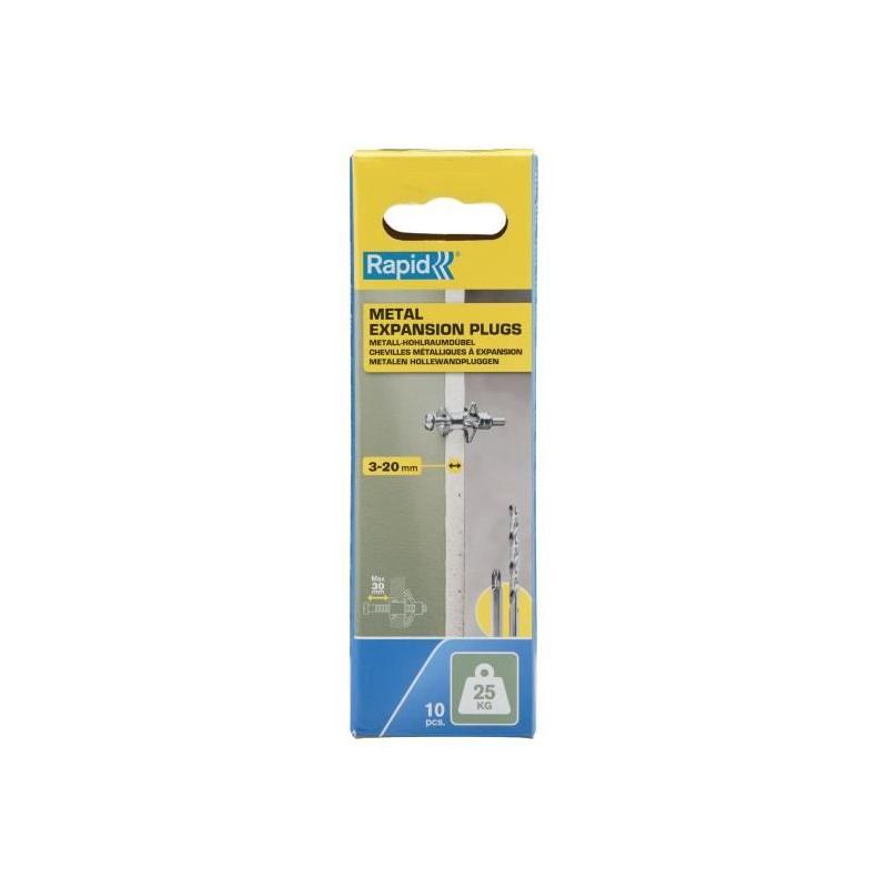Blister 10 pcs. bouchons expansion métalliques ø8x46 vis m4x58 - 5001548