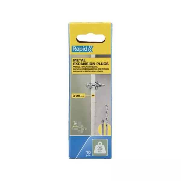 Blister de 10 pcs. bouchons d'expansion métalliques ø8x46 vis m4x58 5001548 rapid