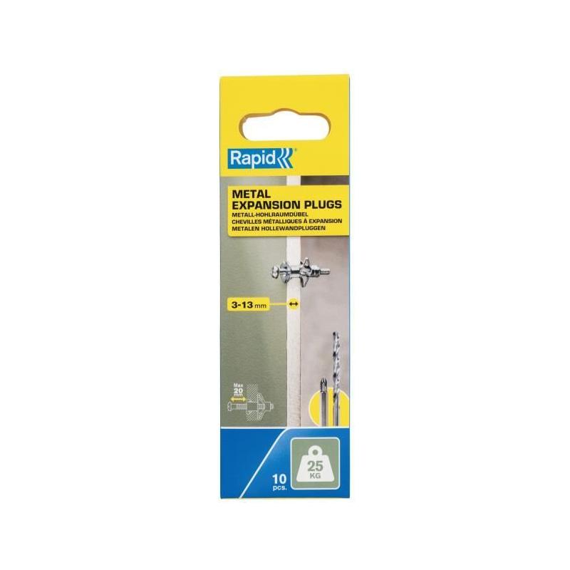 Blister de 10 bouchons d'expansion métalliques ø8x32 vis m4x40
