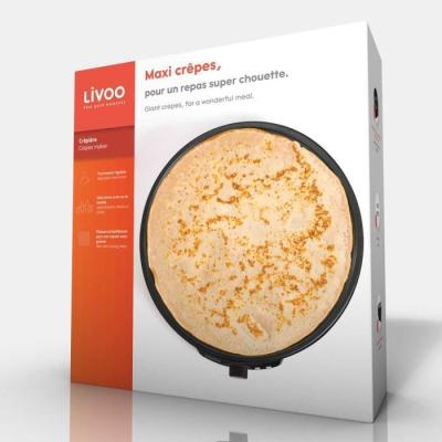 Crep'Party en Noir 30cm 1000W avec Livoo DOP196