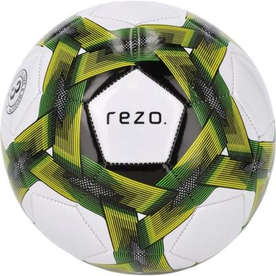 Ballon de football jaune bicolore REZO PVC taille 5 - Résistant