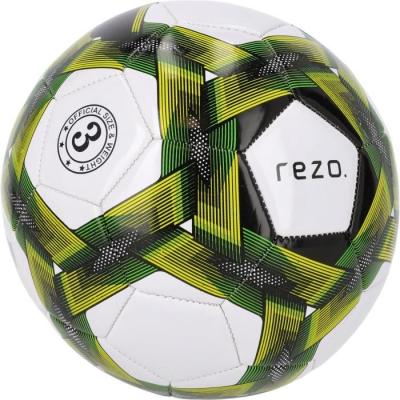 Ballon de football jaune bicolore REZO PVC taille 5 - Résistant