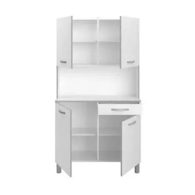 Buffet de cuisine moderne blanc - 4 portes - OSLO - L 101 cm