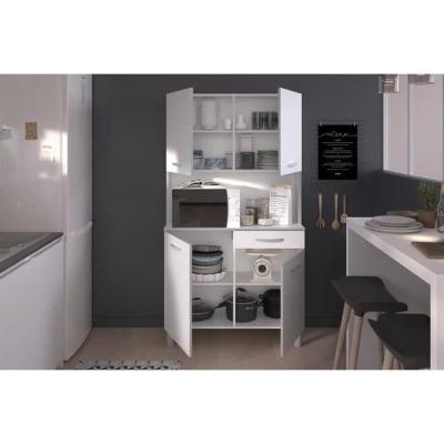 Buffet de cuisine moderne blanc - 4 portes - OSLO - L 101 cm