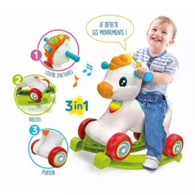 Cheval à bascule et à roues interactif - Dès 1 an