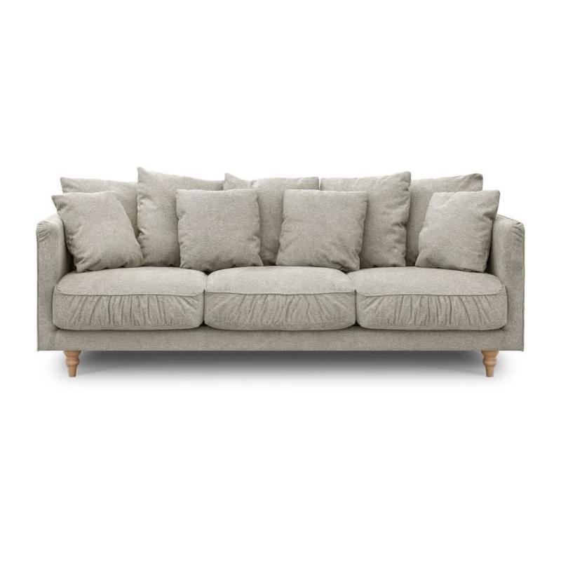 Canapé fixe 4 places CONSTANCE - Beige - Éco-responsable - Label Oeko-Tex
