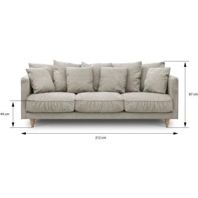 Canapé fixe 4 places CONSTANCE - Beige - Éco-responsable - Label Oeko-Tex