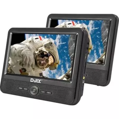 Lecteur DVD portable DJIX PVS906-50SM 9 - Double écran - Autonomie 2h - Noir - Idéal pour les voyages