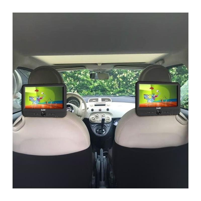 Lecteur DVD portable DJIX PVS906-50SM 9 - Double écran - Autonomie 2h - Noir - Idéal pour les voyages