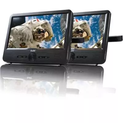 Lecteur DVD portable DJIX PVS906-50SM 9 - Double écran - Autonomie 2h - Noir - Idéal pour les voyages