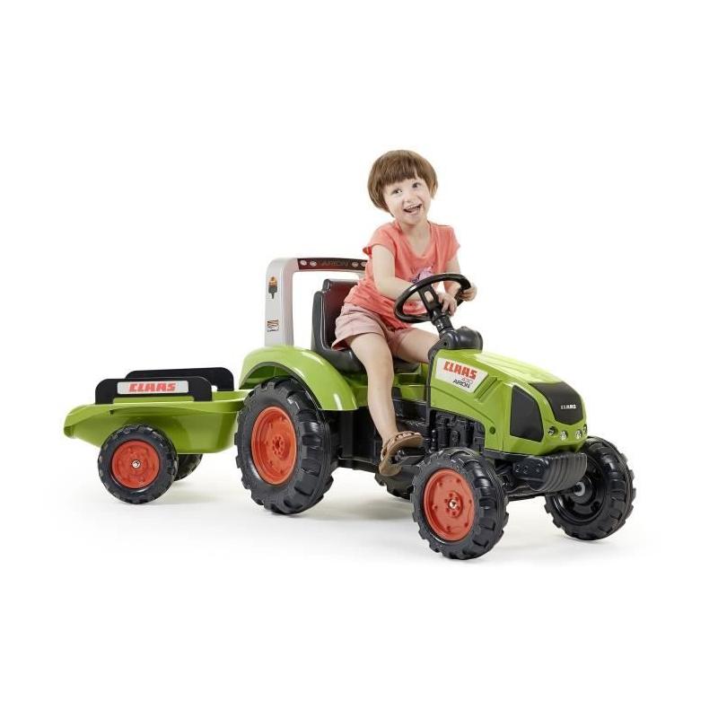 Tracteur à pédales Claas avec remorque - Fabriqué en France - 60% plastique recyclé