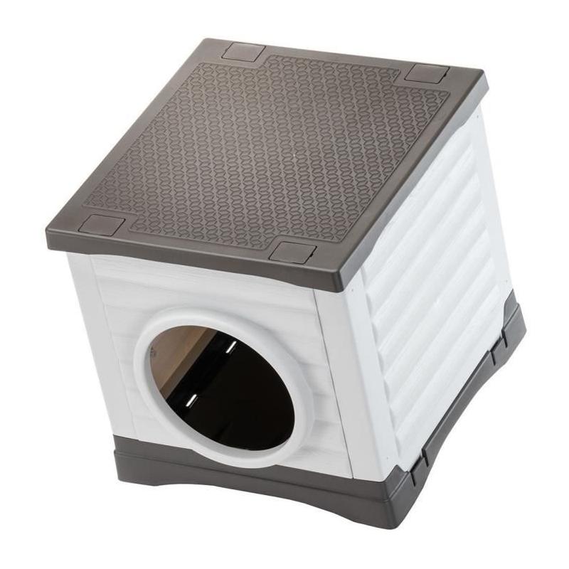 Abri pour petits animaux FERPLAST PETVILLA 50 - Blanc/Gris