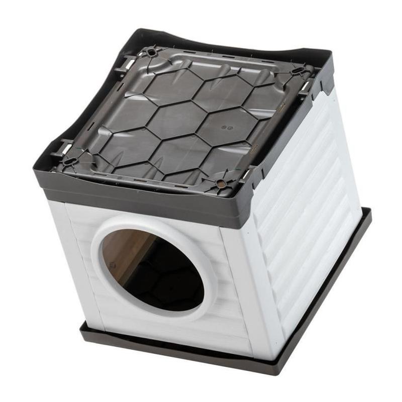 Abri pour petits animaux FERPLAST PETVILLA 50 - Blanc/Gris