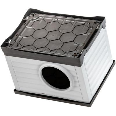 Maison pour petit animal - FERPLAST PETVILLA 60 - Blanc / Gris