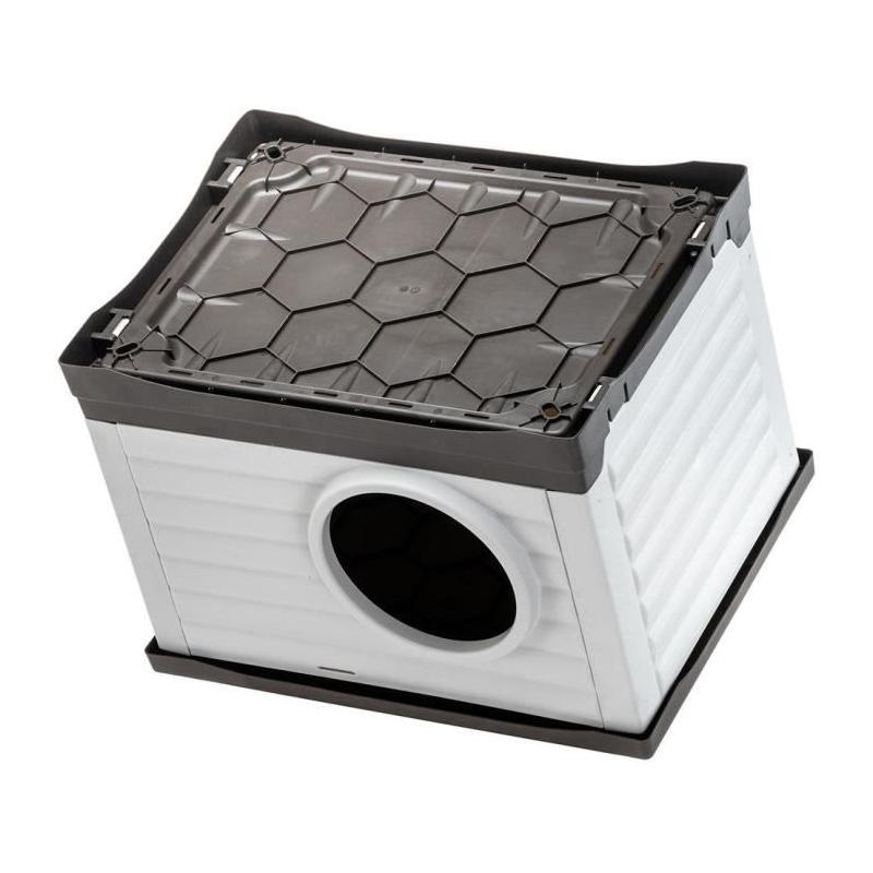 Maison pour petit animal - FERPLAST PETVILLA 60 - Blanc / Gris