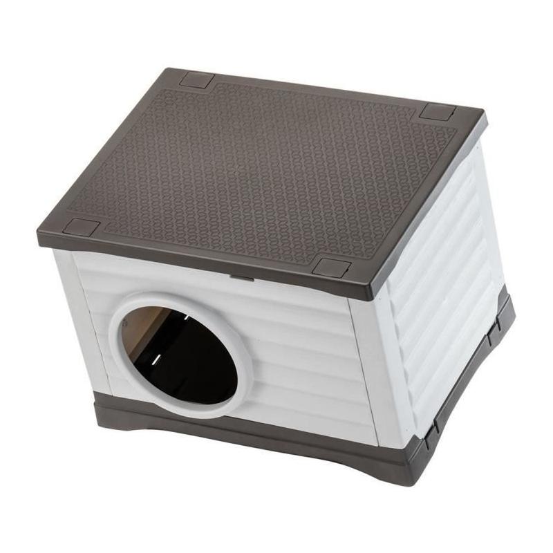 Maison pour petit animal - FERPLAST PETVILLA 60 - Blanc / Gris